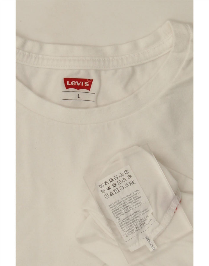 Levi's Herren-T-Shirt-Oberteil, groß, aus weißer Baumwolle