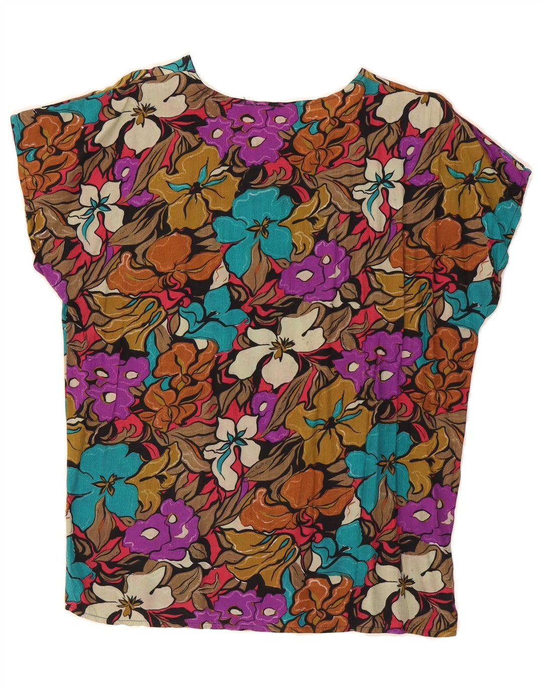 VINTAGE Womens Blouse Top UK 14 Medium Multicoloured Floral Vintage Vintage and Second-Hand Vintage from Messina Hembry 