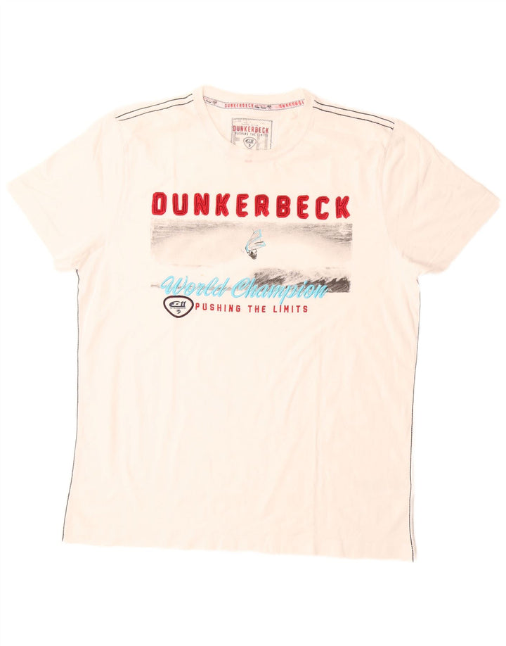 Camp David Herren Grafik-T-Shirt-Oberteil XL aus weißer Baumwolle