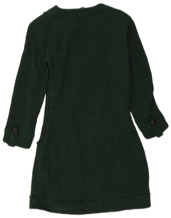 Zara Damen Trafaluc Zweireihiges Etuikleid UK 10 Small Grün