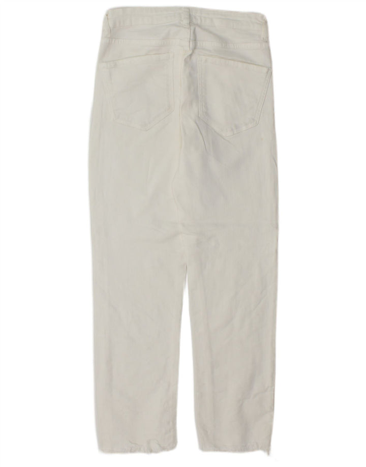 ZARA Damen Straight Jeans EU 36 XS W26 L26 Weiß
