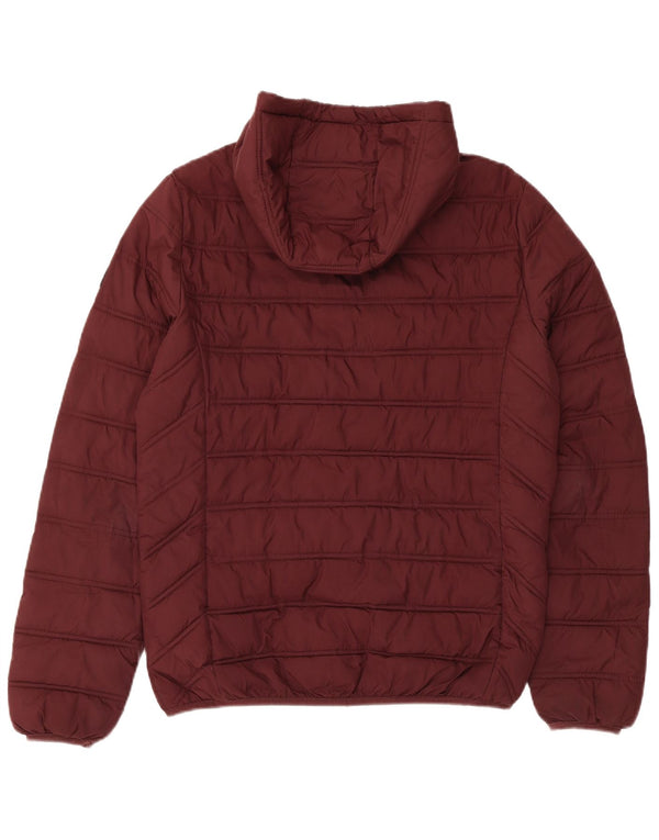 Liu Jo Mens Hooded Padded Jacket UK 38 Medium Burgundy Polyester