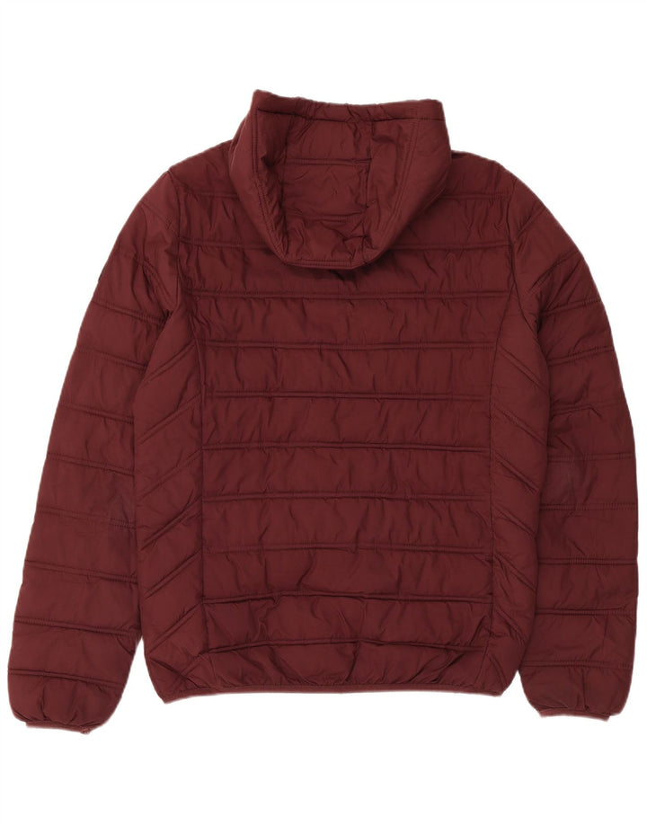 Liu Jo Herren-Jacke mit Kapuze, gepolstert, UK 38, mittleres Burgunderrot, Polyester