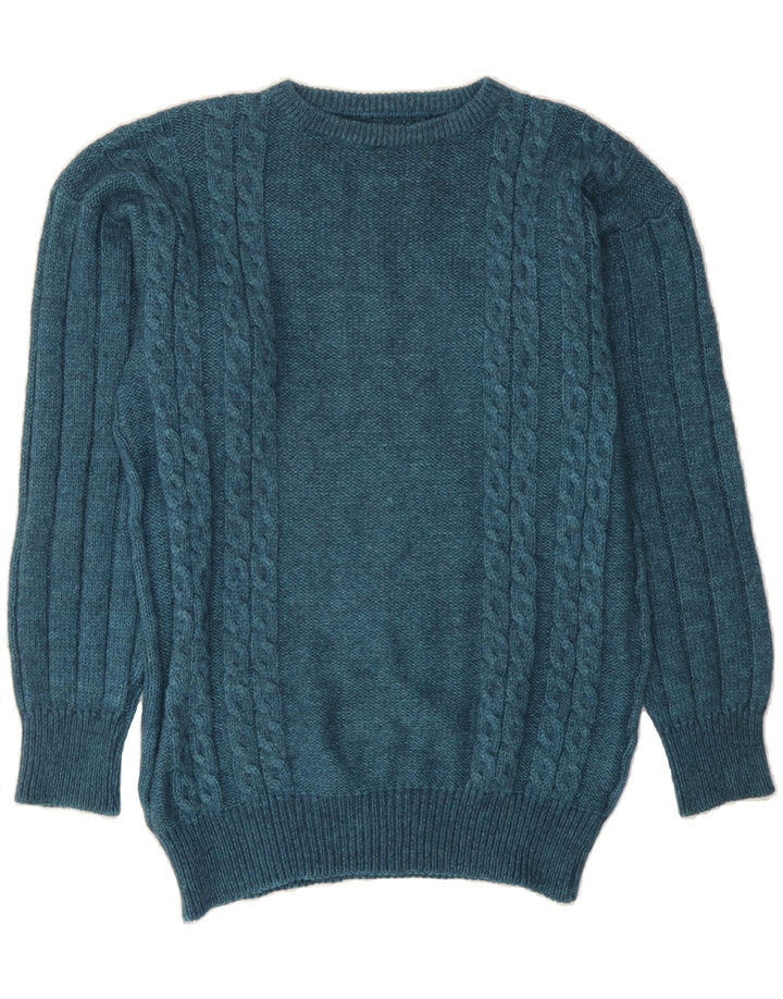 VINTAGE Mens Crew Neck Jumper Sweater Medium Blue Vintage Vintage and Second-Hand Vintage from Messina Hembry 