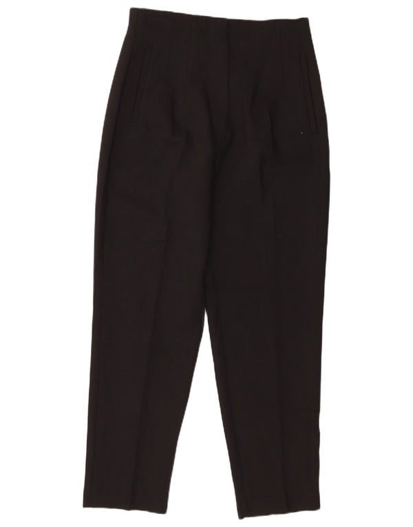 Zara Damen-Freizeithose mit hoher Taille, schmal zulaufend, Größe M, W28, L27, Schwarz