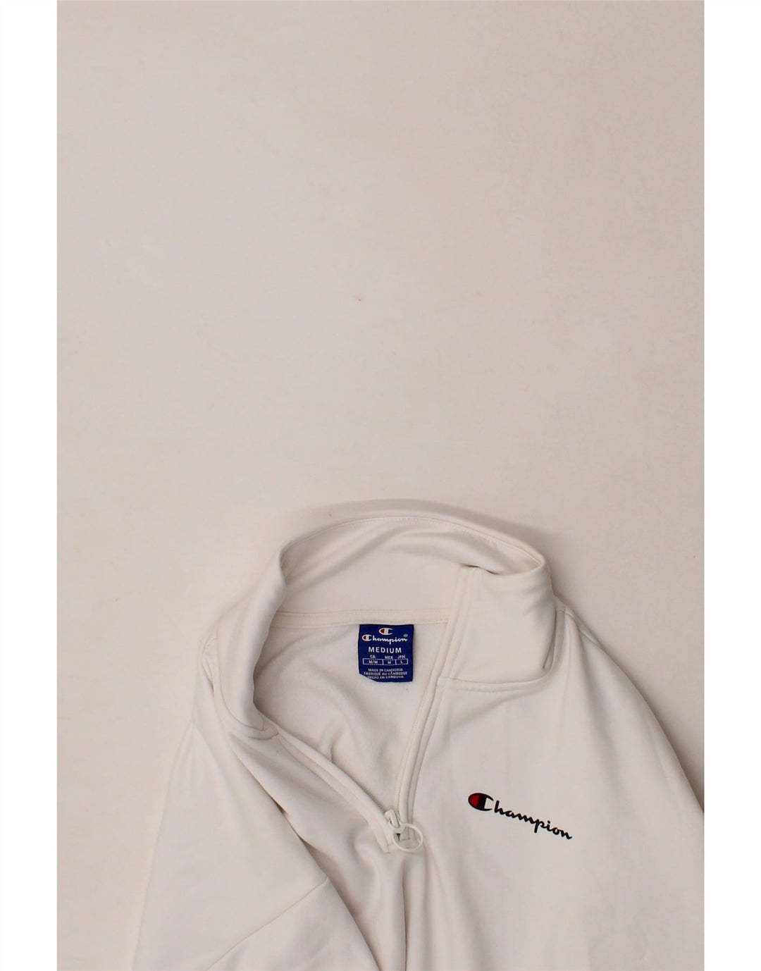 CHAMPION Womens Oversized Graphic Sweatshirt Jumper UK 14 Medium White Vintage Champion and Second-Hand Champion from Messina Hembry 