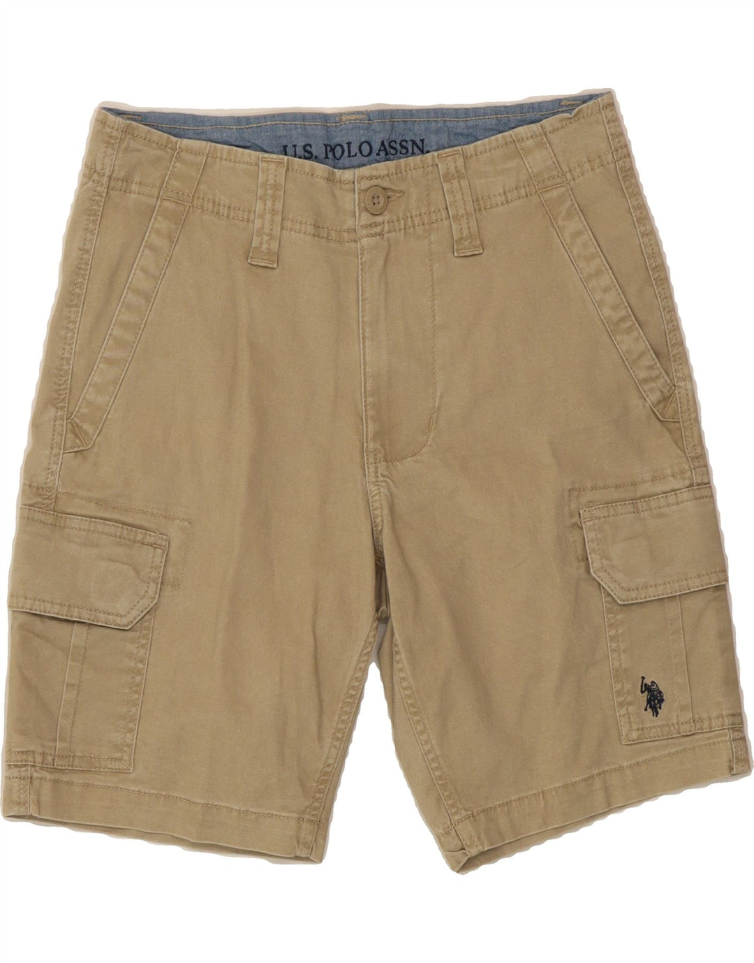 U.S. POLO ASSN. Mens Cargo Shorts W30 Medium Beige Cotton Vintage U.S. Polo Assn. and Second-Hand U.S. Polo Assn. from Messina Hembry 