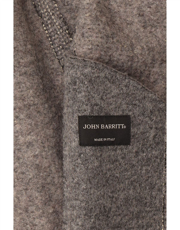 John Barritt Herren Strick Pea Coat UK 36 Small Grau