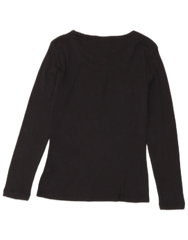 Champion Womens Heritage Classics Top Langarm UK 12 Mittelschwarze Baumwolle