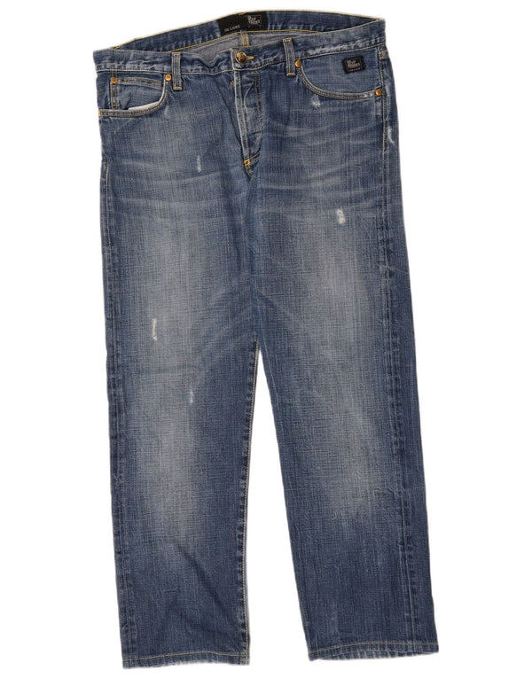 Roy Rogers Herren Distressed Straight Jeans W35 L29 Blau
