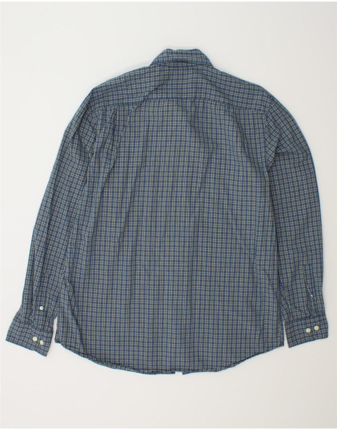 NAUTICA Mens Slim Fit Shirt Large Navy Blue Check Cotton Vintage Nautica and Second-Hand Nautica from Messina Hembry 