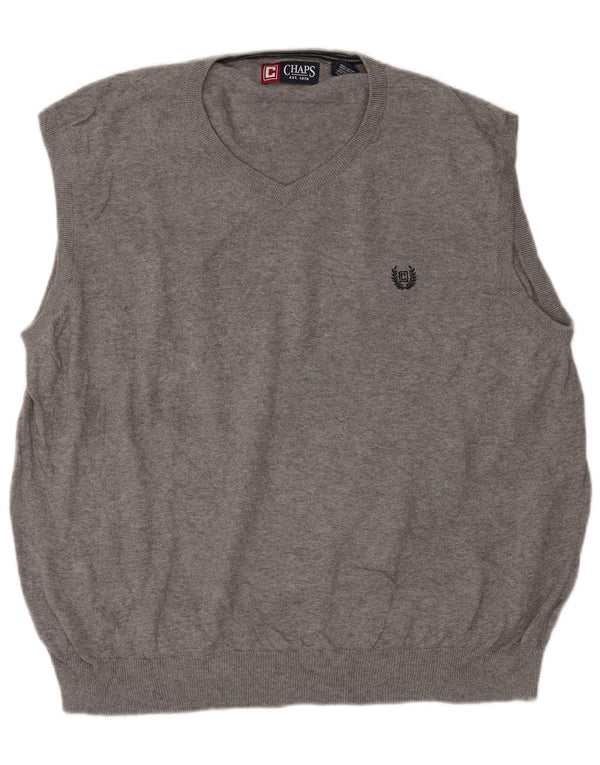 Chaps Herren-Tanktop, 2XL, grau meliert, Baumwolle