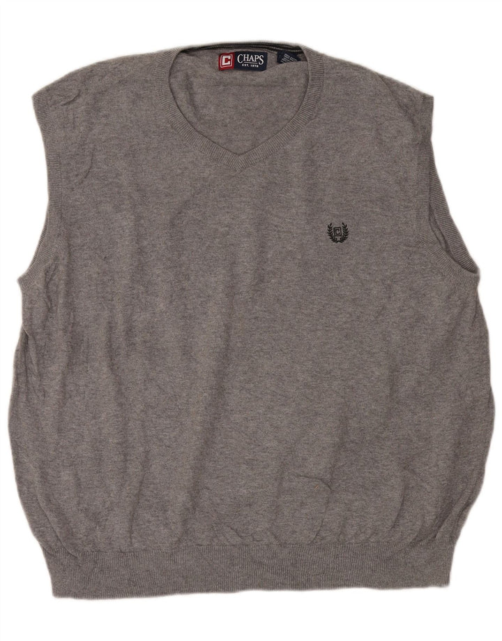 Chaps Herren-Tanktop, 2XL, grau meliert, Baumwolle