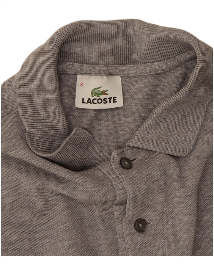 LACOSTE Herren-Poloshirt, Größe 3, klein, graue Baumwolle