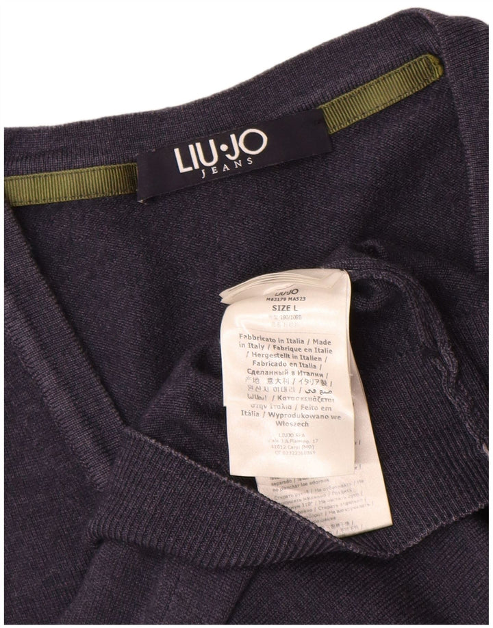 Liu Jo Herren-Strickjacke, große marineblaue Wolle