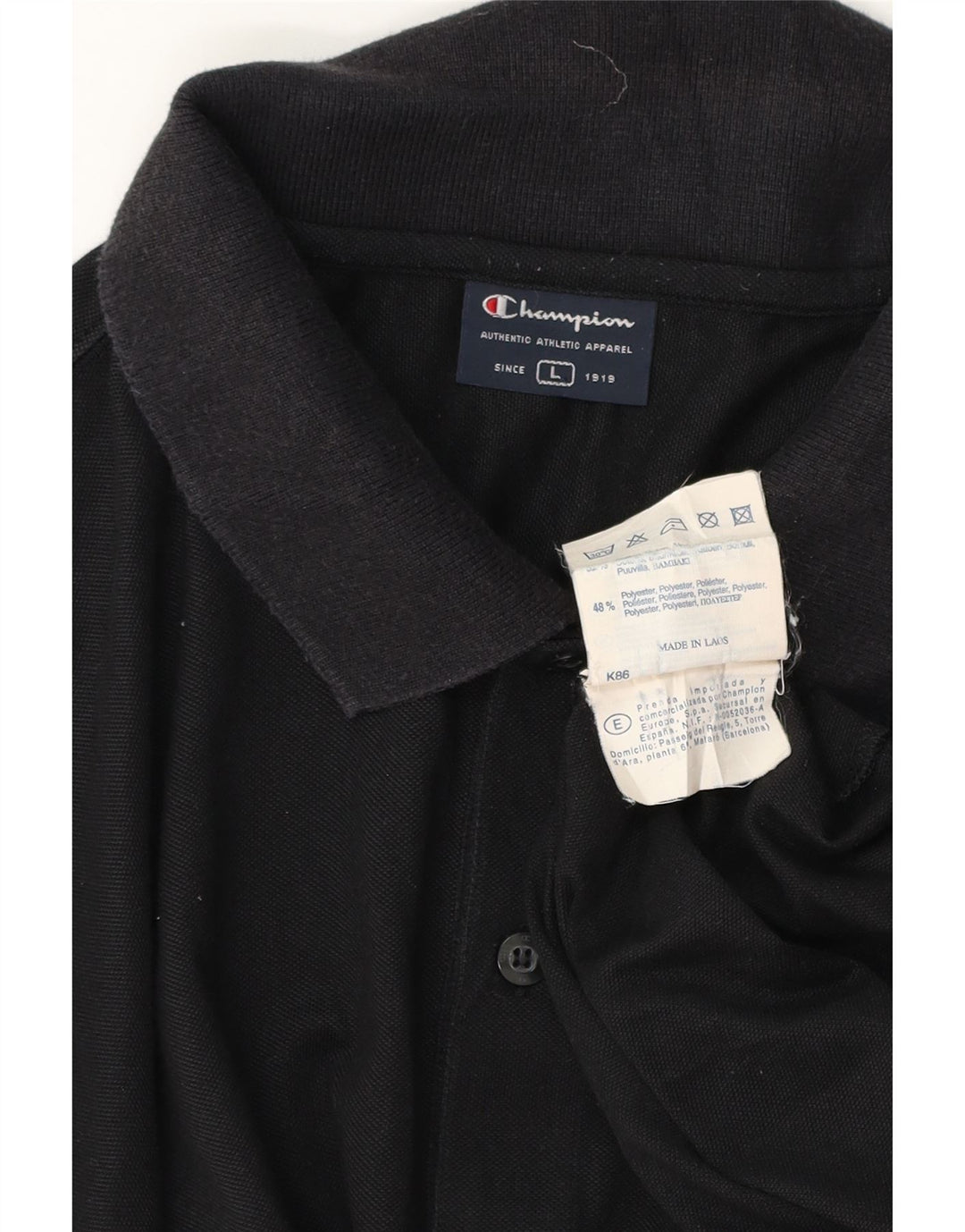 Champion Herren-Poloshirt, groß, aus schwarzer Baumwolle
