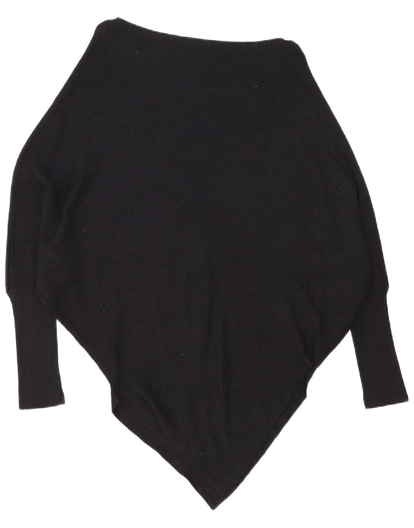 Zara Damen-Pullover, übergroß, asymmetrischer U-Boot-Ausschnitt, Gr. 10, Größe S, Schwarz