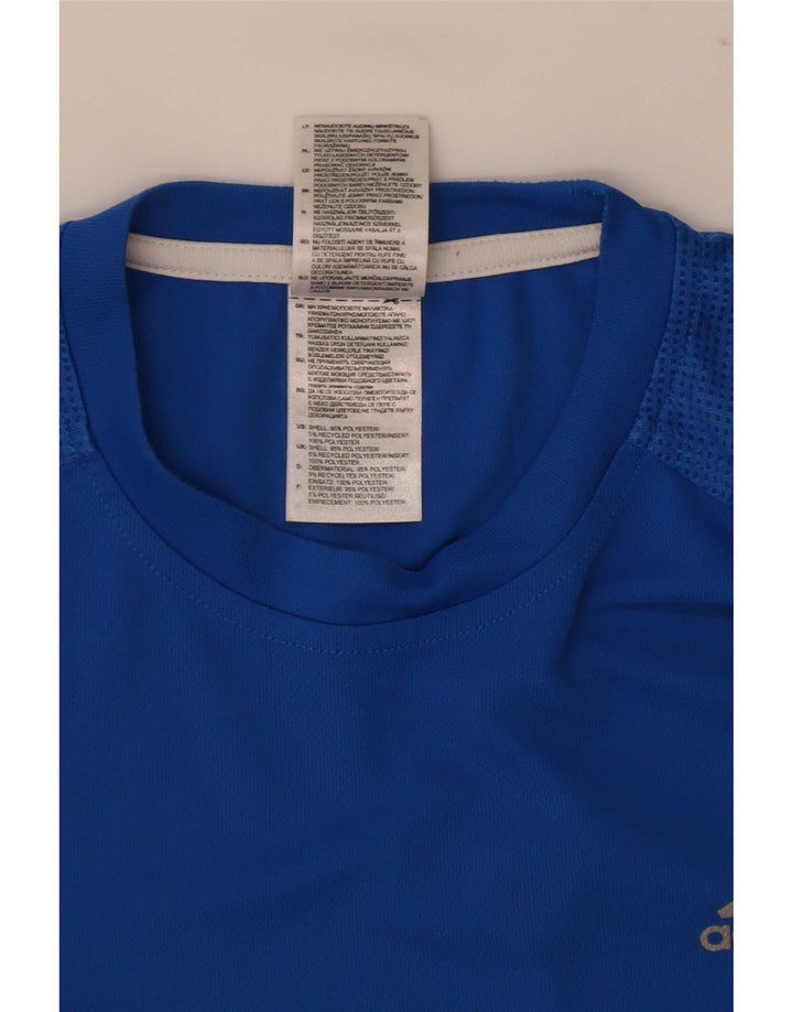 Adidas Herren T-Shirt Top Mittelblaues Polyester