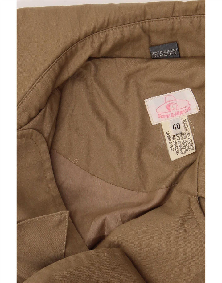Vintage Damen Longline Übergroßer Trenchcoat IT 40 Small Beige Polyester