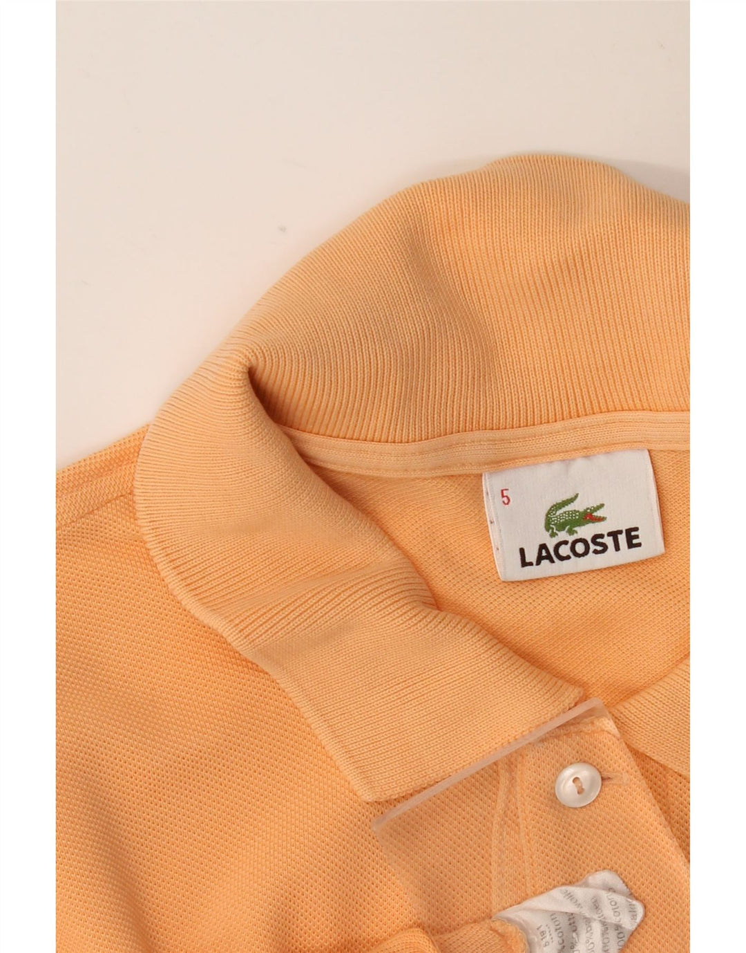 LACOSTE Herren-Poloshirt, Größe 5, große orangefarbene Baumwolle