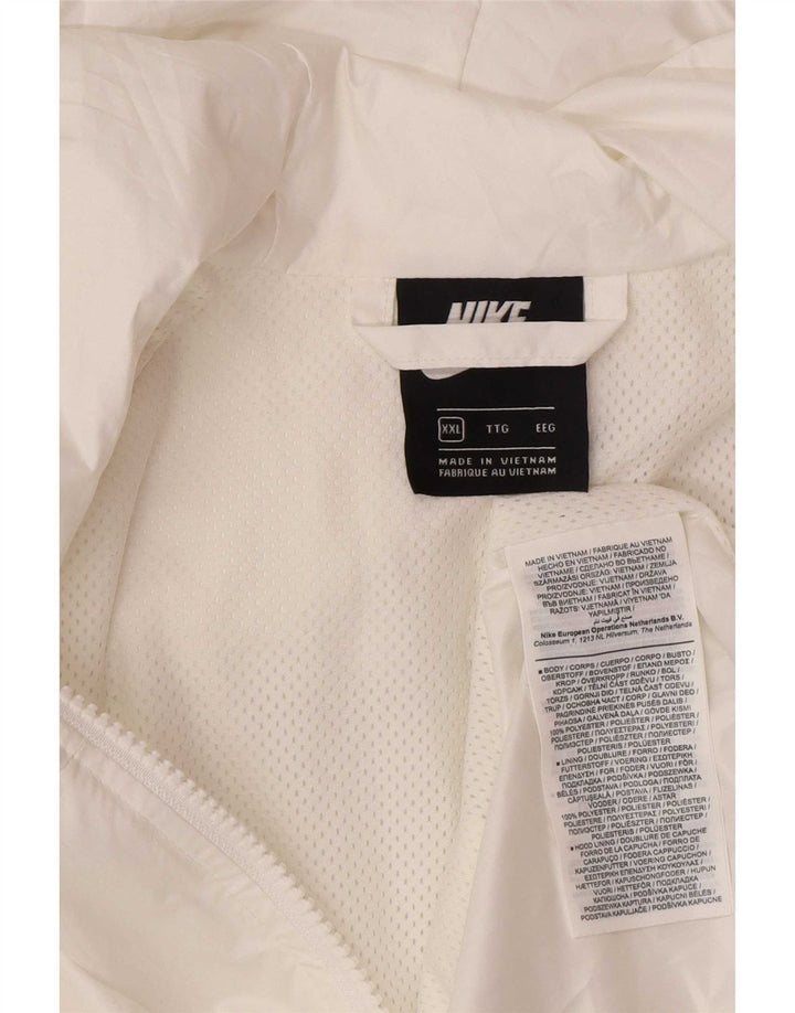 Nike Herren-Regenjacke mit Kapuze, UK 44, 2XL, weißes Polyester