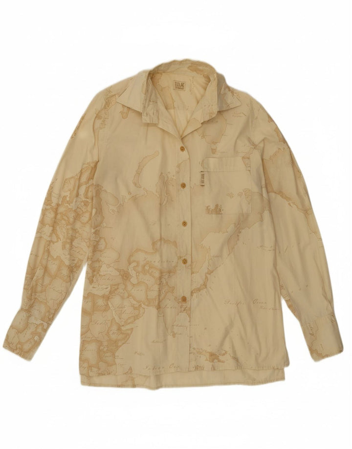 ALVIERO MARTINI Damen Grafikshirt IT 42 Mittelbeige Baumwolle