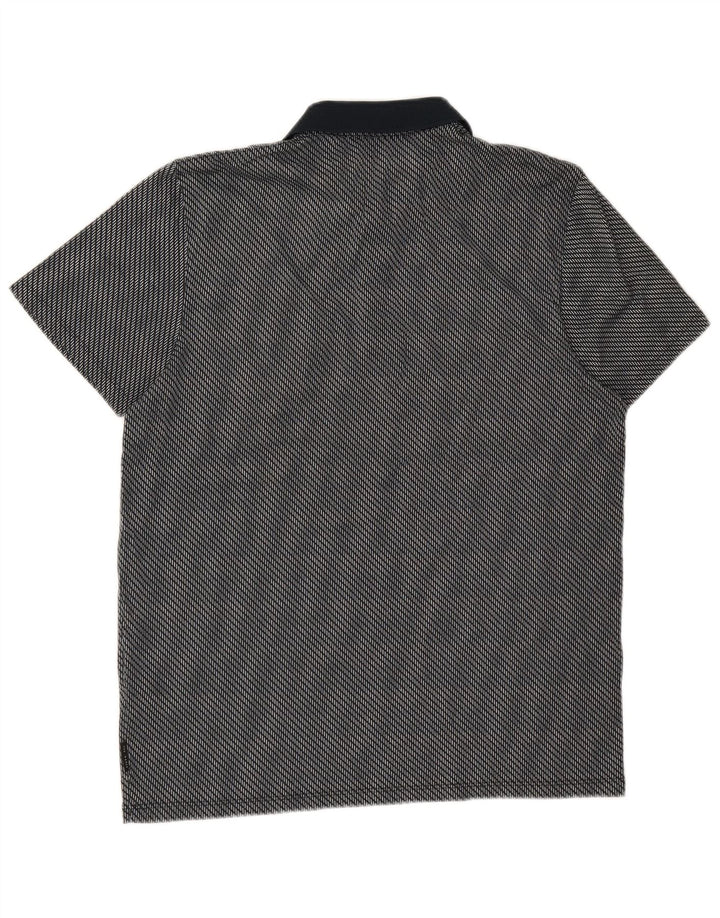 Ted Baker Herren-Poloshirt, Größe 4, groß, marineblau gepunktetes Polyester