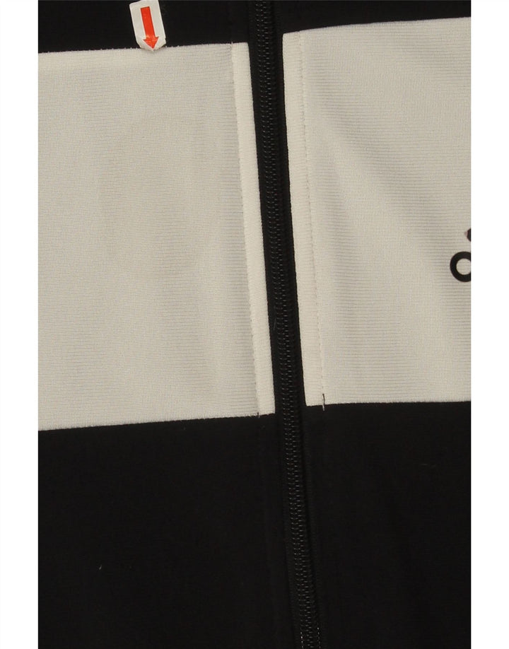 Adidas Herren-Trainingsanzugoberteil, UK-Größe 42/44, großes schwarzes Colourblock-Polyester