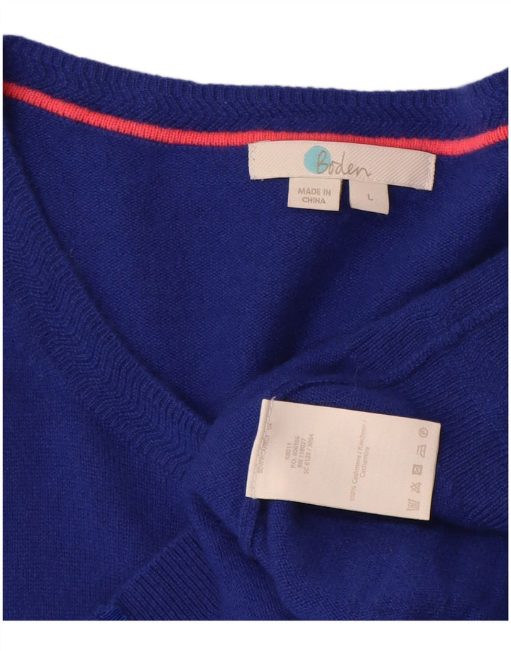 Boden Damen-Cardigan-Pullover UK 16 Large Blauer Kaschmir