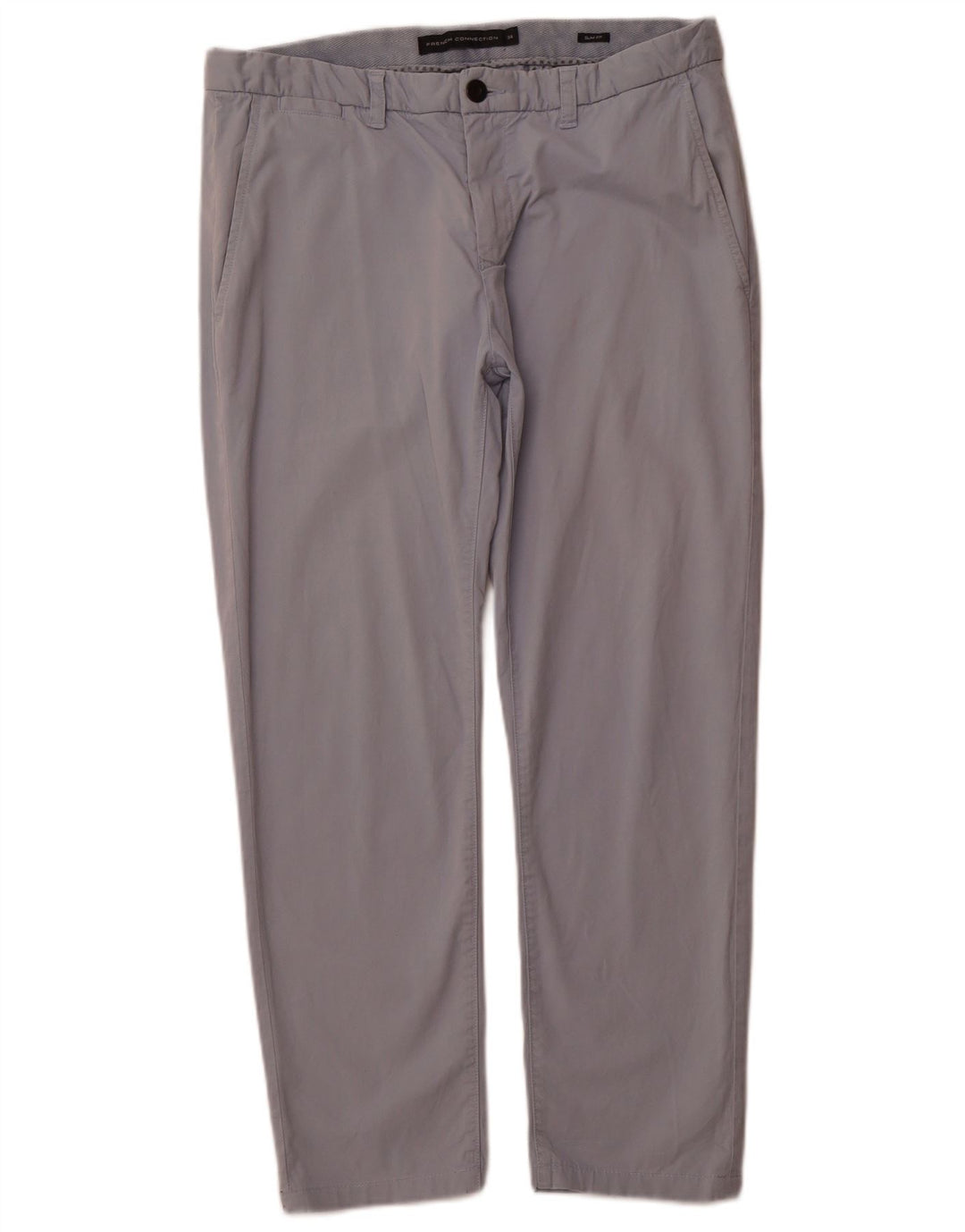 French Connection Herren-Chinohose mit schmaler Passform, Größe 34, blaue Baumwolle