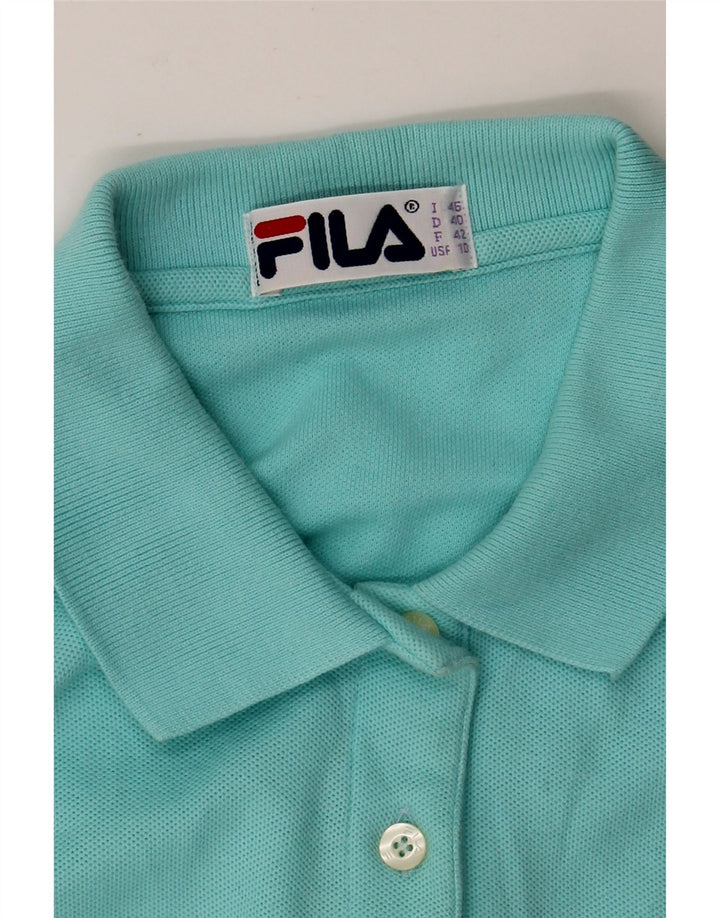 FILA Womens Sleeveless Polo Shirt IT 46 Large Turquoise Vintage Fila and Second-Hand Fila from Messina Hembry 