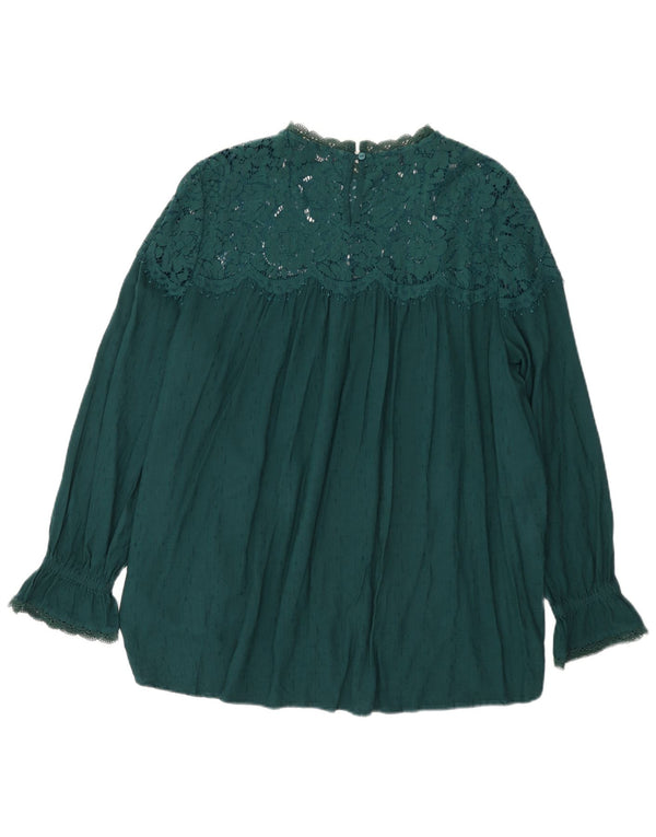 Marks & Spencer Damen Bluse Top UK 22 3XL Grüne Viskose