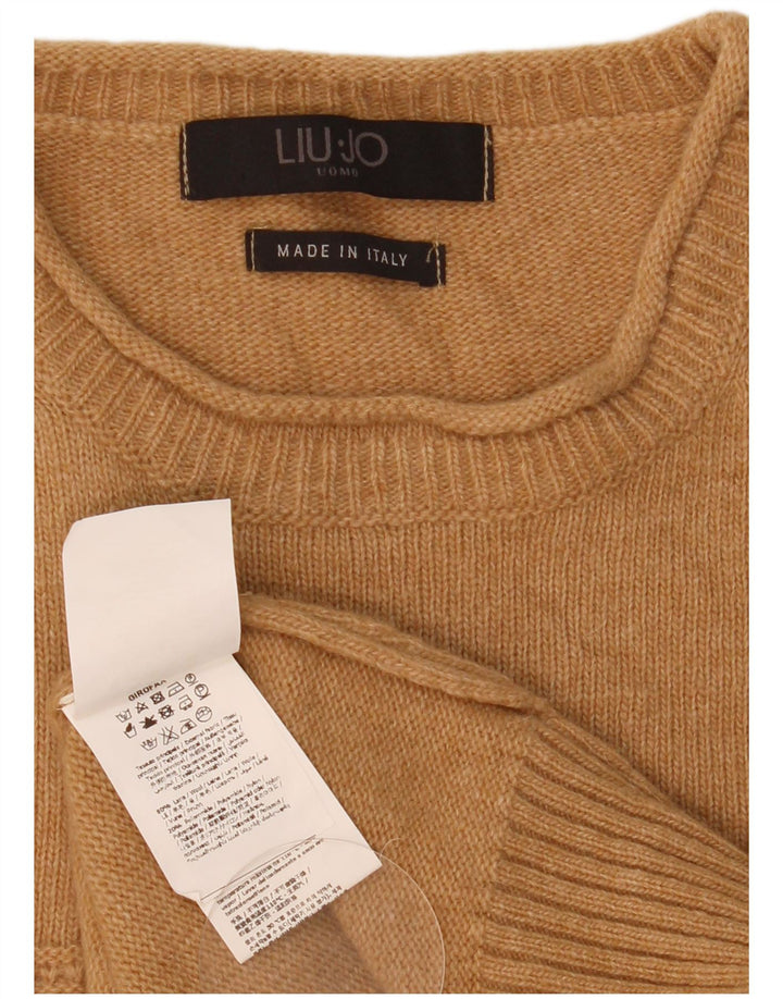 Liu Jo Damen-Pullover mit Rundhalsausschnitt, UK 16, große braune Wolle