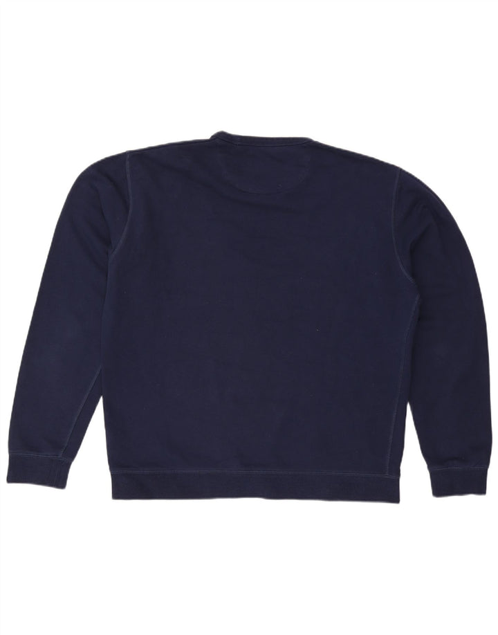FARAH Herren-Pullover mit Rundhalsausschnitt, XL, marineblaue Baumwolle