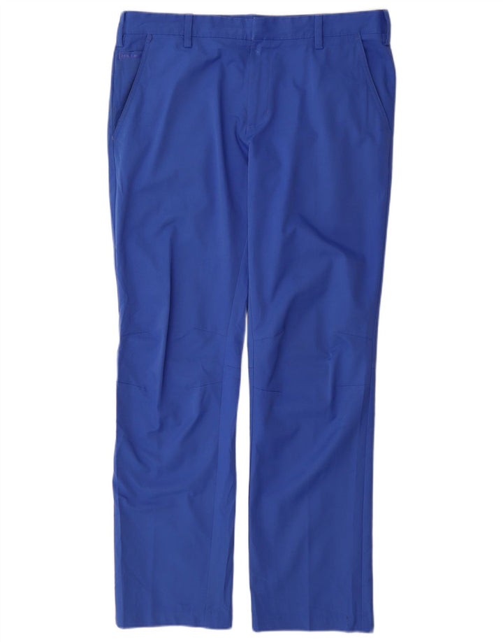Adidas Herren Coolmax Straight Chino Hose W34 L32 Blau Polyester