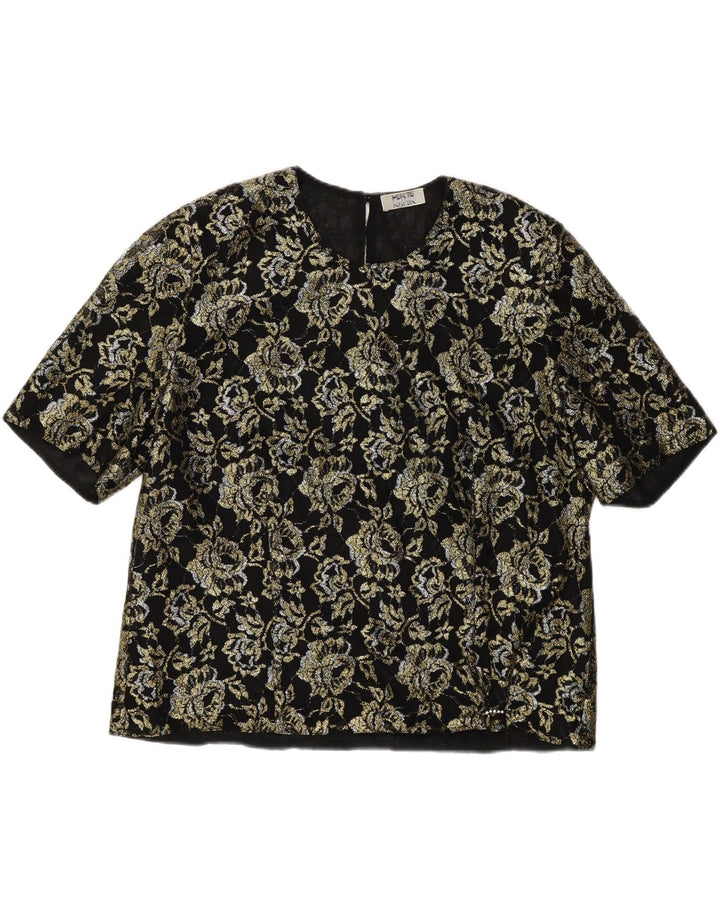 KRIZIA Womens Shirt Blouse UK 16 Large Black Floral