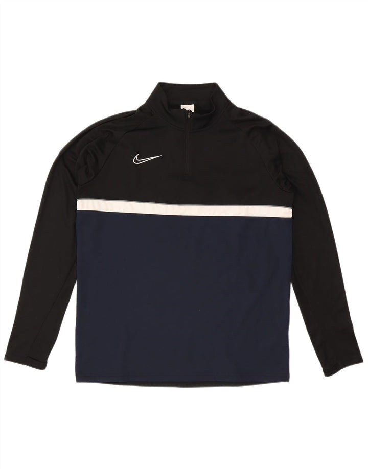 Nike Herren Dri Fit Pullover-Trainingsoberteil mit Reißverschluss, Größe L, Schwarz, Farbblock