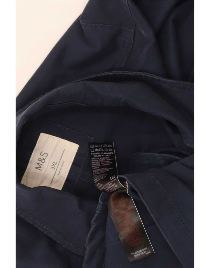 Marks & Spencer Herren-Utility-Jacke UK 46 3XL Marineblaue Baumwolle