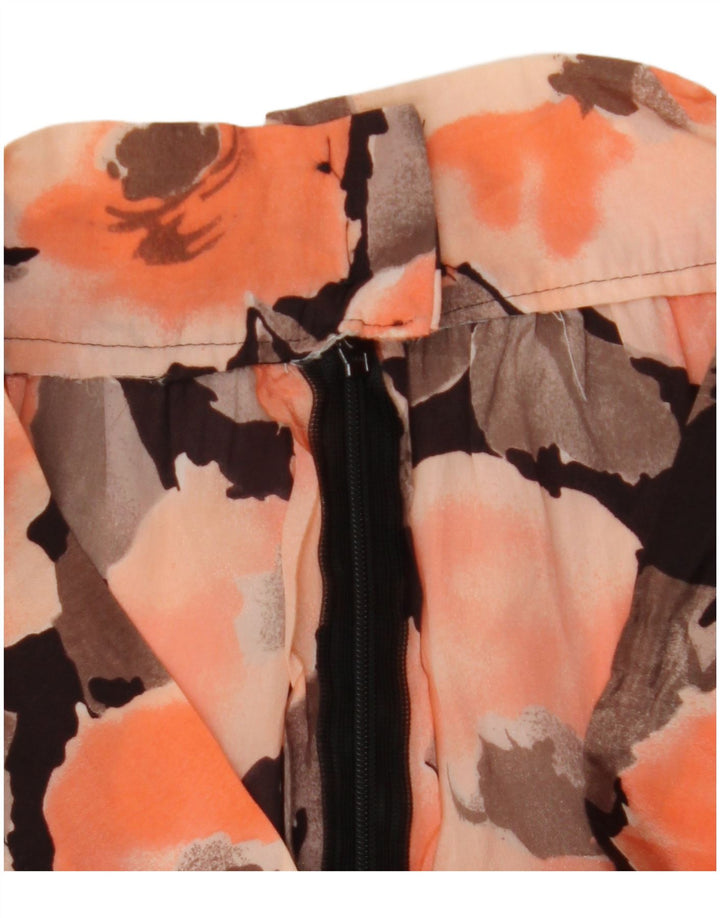 Vintage Damen ausgestellter Rock W28 Medium Orange Floral
