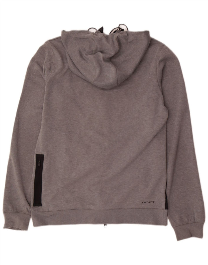 JORDAN Herren-Kapuzenpullover mit Reißverschluss, klein, graue Farbblock-Baumwolle