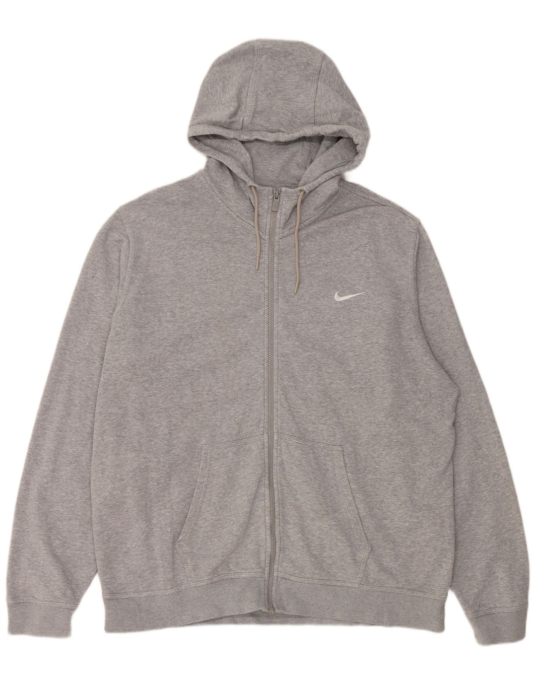 Nike Herren-Kapuzenpullover mit Reißverschluss, 2XL, graue Baumwolle