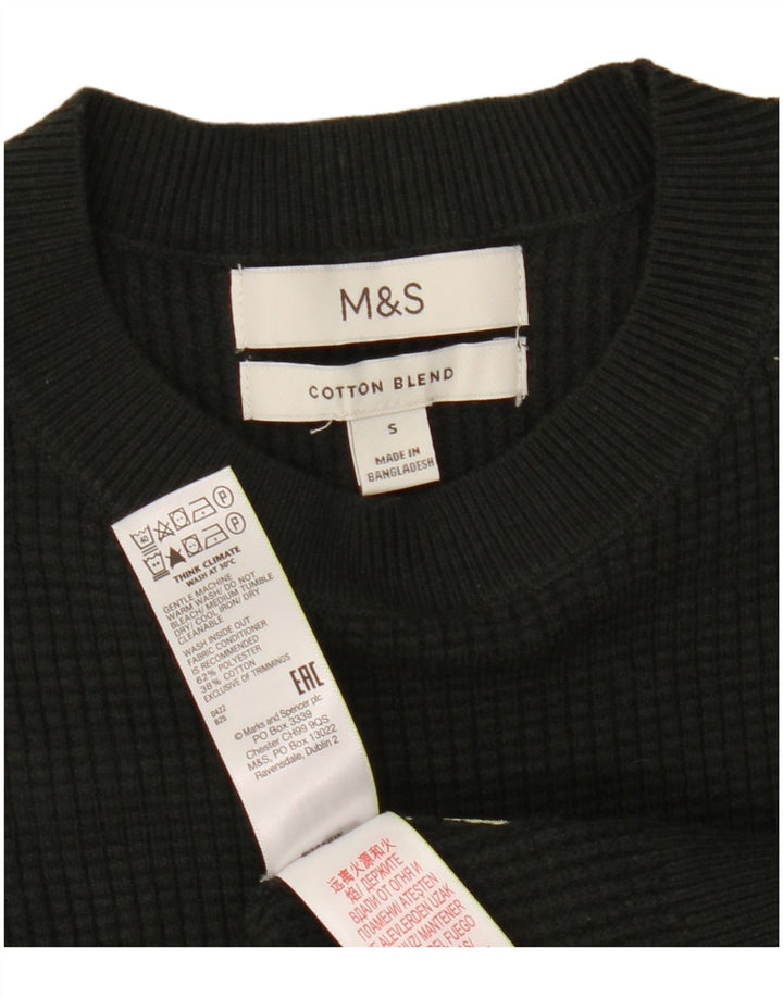 Marks & Spencer Herren-Pullover mit Rundhalsausschnitt, Größe S, Khaki, Polyester