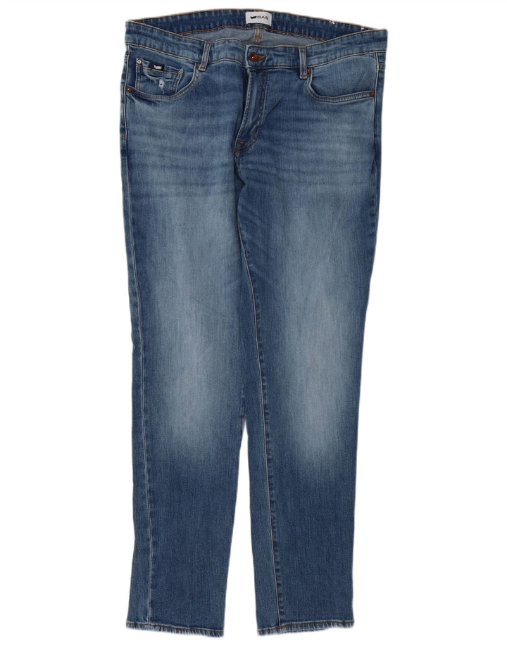 Gas Herren Distressed Slim Jeans W38 L32 Blaue Baumwolle