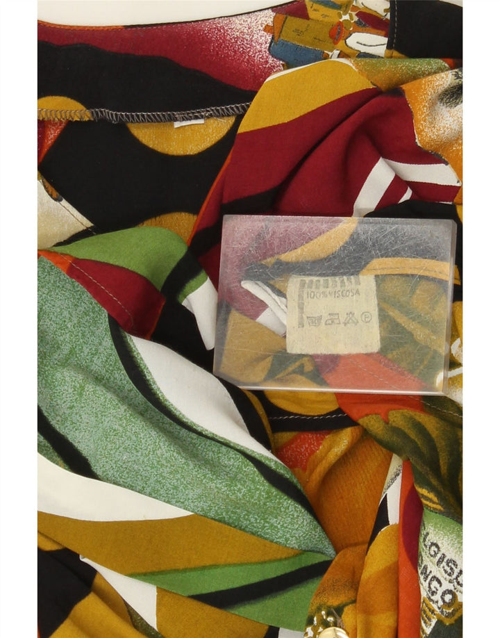 Vintage Damen Hemdbluse mit abstraktem Muster UK 18 XL Mehrfarbige Viskose