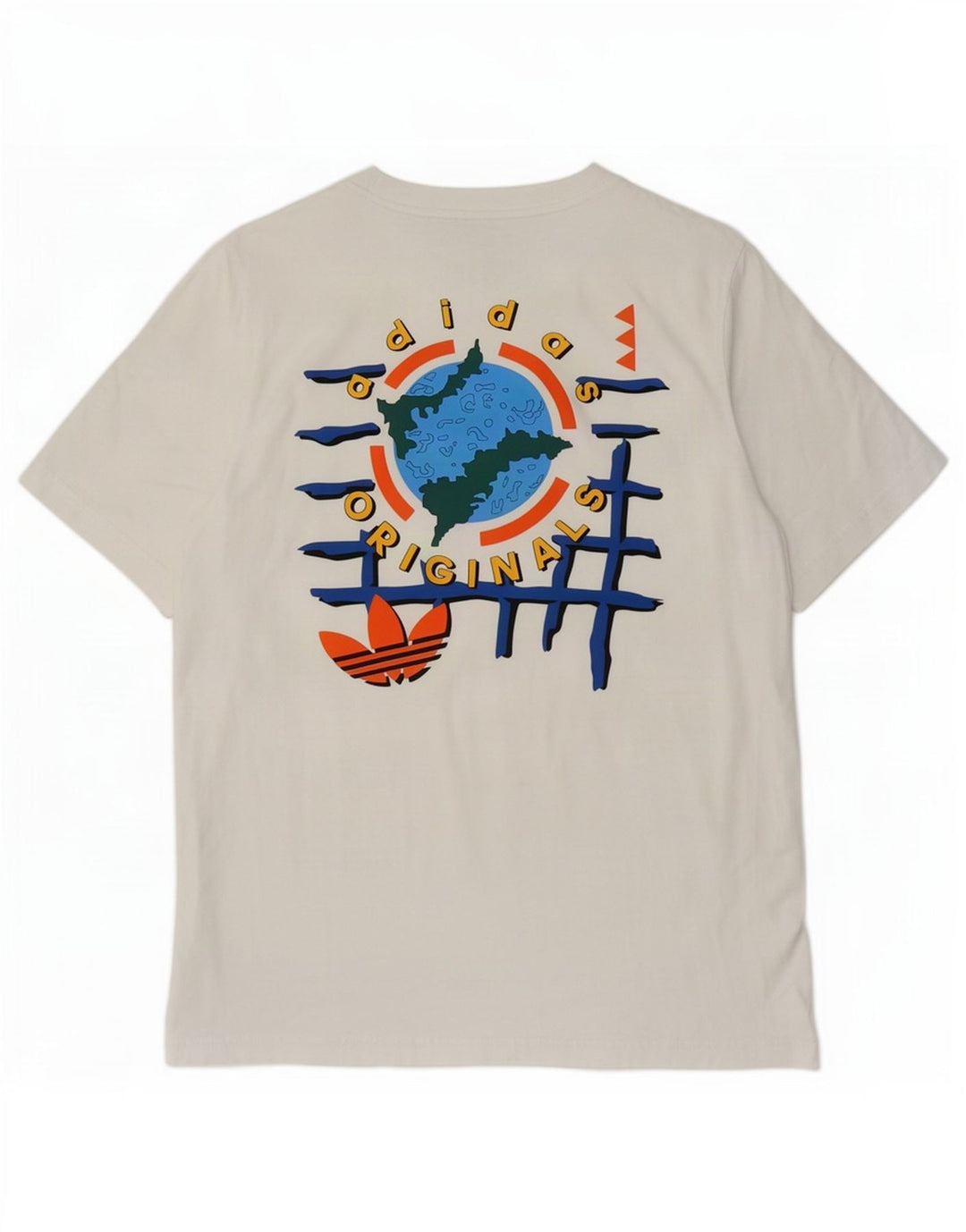 Adidas Herren Grafik-T-Shirt-Oberteil aus mittelweißer Baumwolle