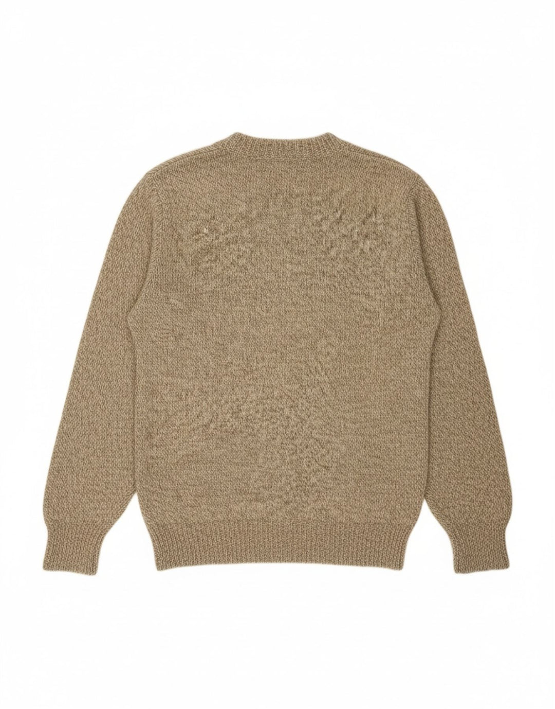 CAMPUS Mens Crew Neck Jumper Sweater XL Beige Flecked Wool