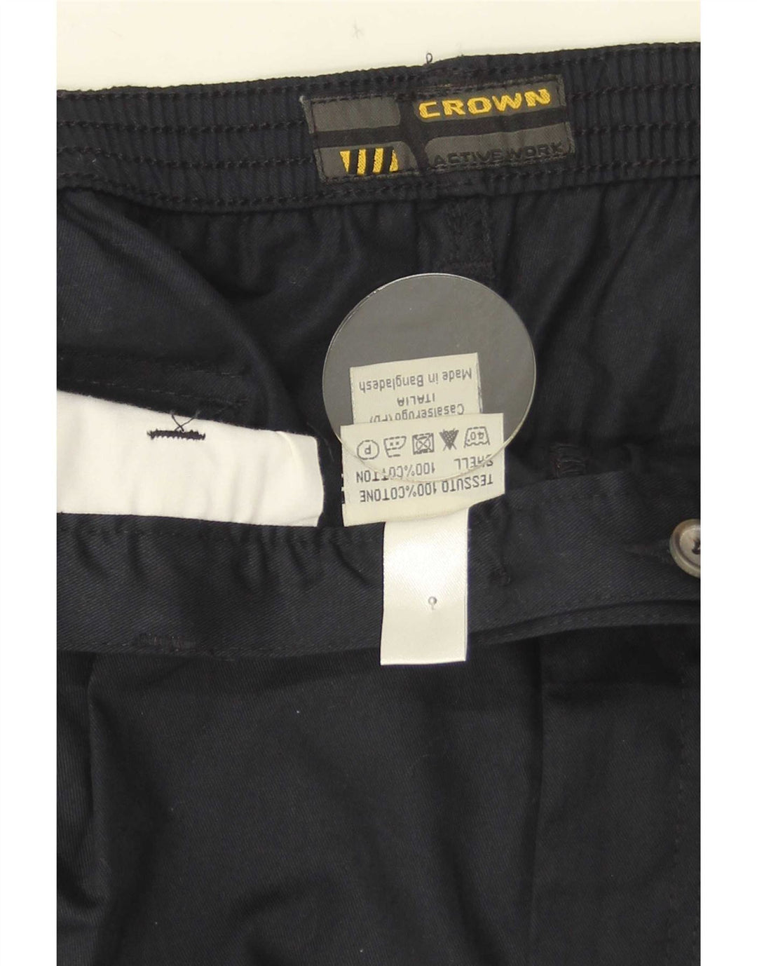 Crown Mens Pegged Chino Shorts W36 Large Marineblaue Baumwolle