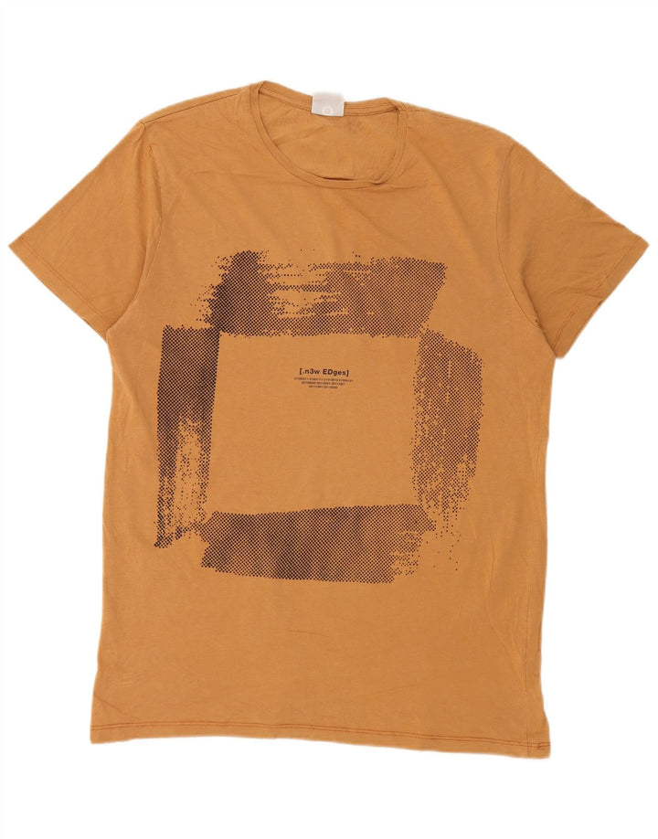 Jack & Jones Herren-T-Shirt mit Grafik, Größe L, Gelb
