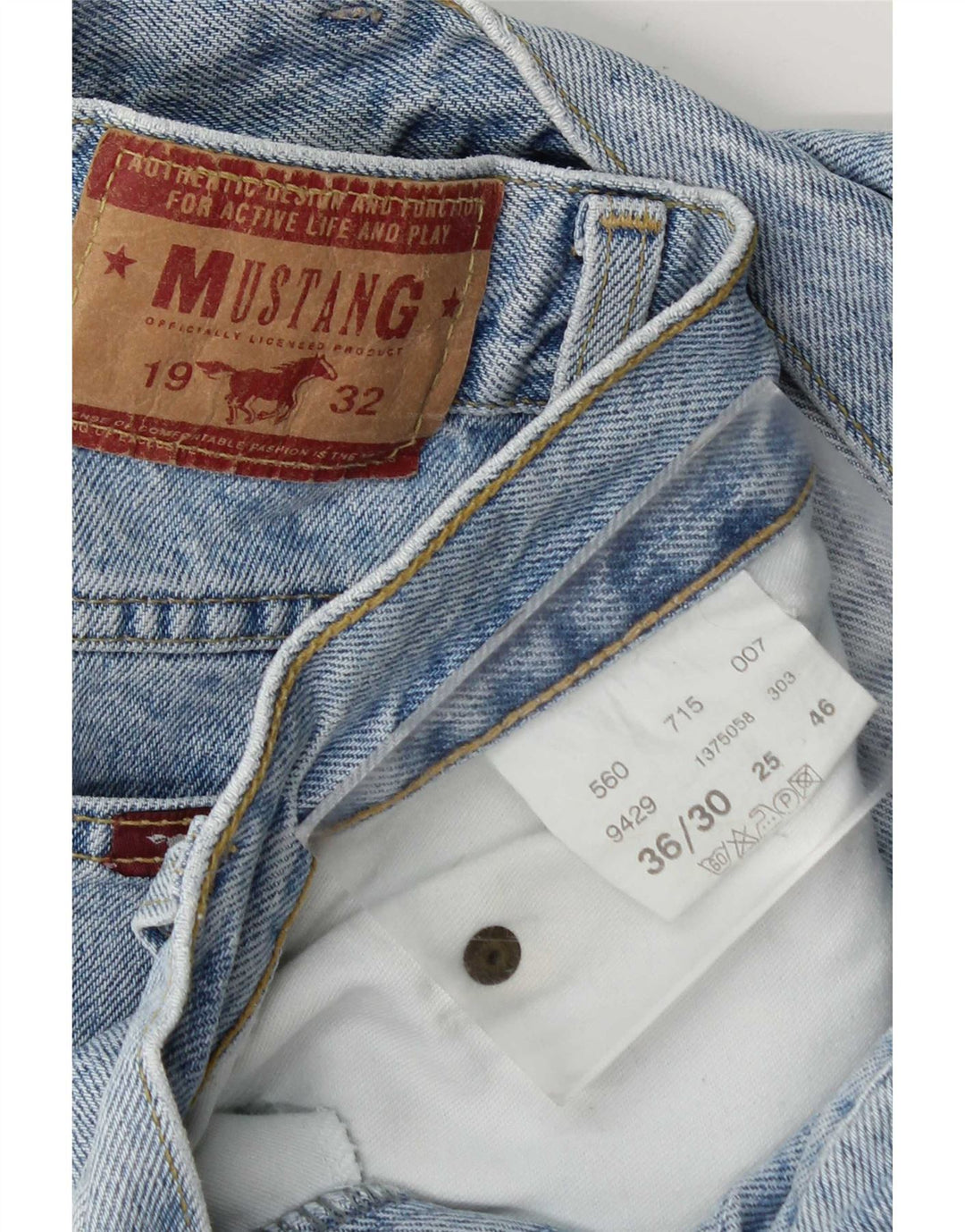 Mustang Herren Tapered Jeans W36 L30 Blaue Baumwolle