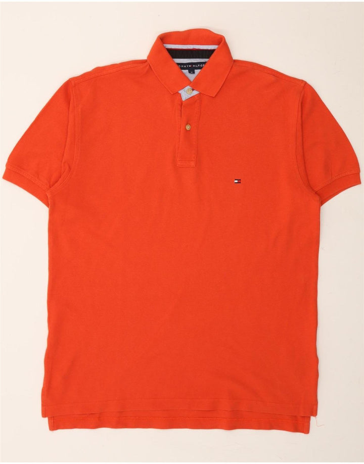 TOMMY HILFIGER Mens Polo Shirt Medium Red Cotton Vintage Tommy Hilfiger and Second-Hand Tommy Hilfiger from Messina Hembry 